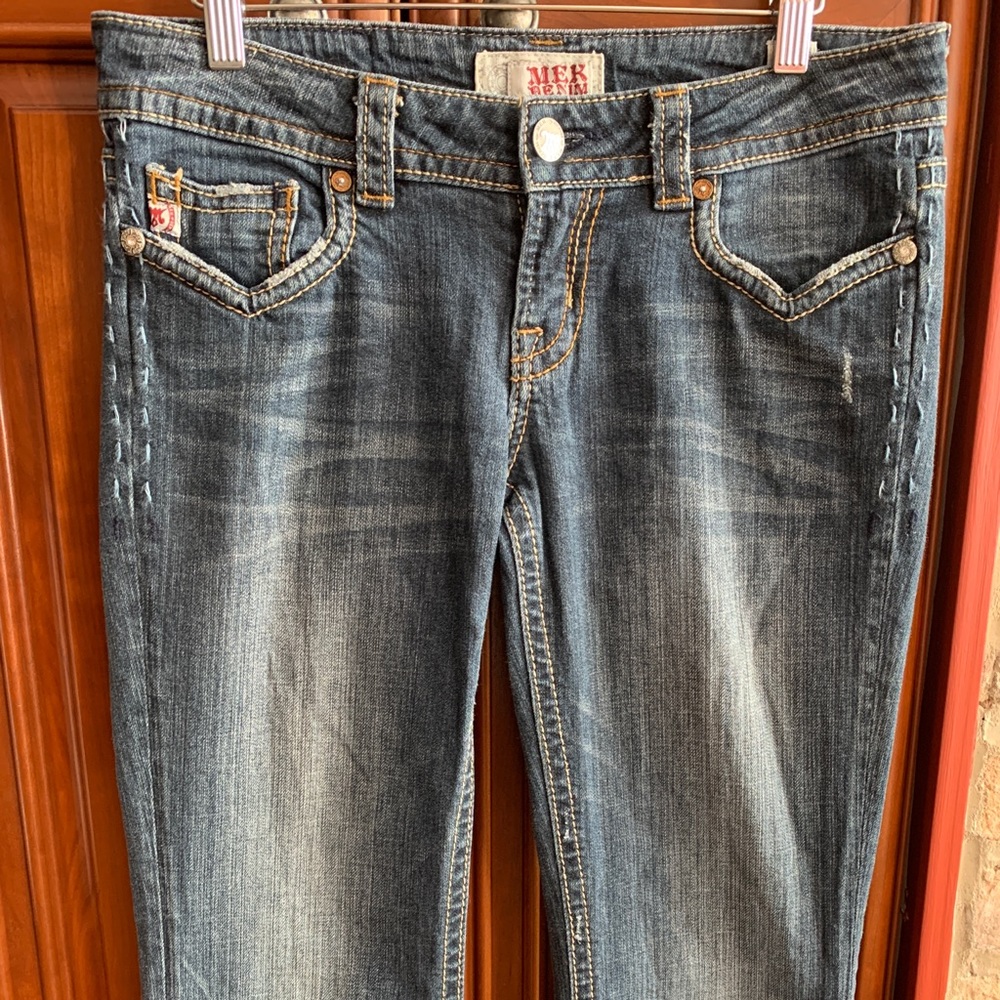COPY - MEK DENIM, MAZATLAN BOOT CUT BLUE JEAN. WOMANS 28/34